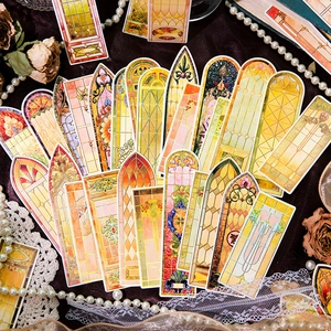 Baroque church style stained glass stickers for DIY scrapbooking decoration