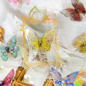 Golden Dawn PET butterfly stickers set with vintage frame for DIY scrapbooking decoration