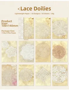 Detailansicht von 10 Vintage-Spitzenpapier-Mustern für Scrapbooking-Dekorationen
