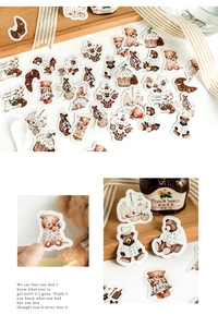 Gros plan d'autocollants d'ours mats avec thèmes de pâtisserie pour scrapbooking