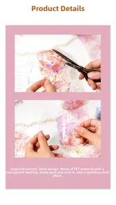Gros plan d'autocollants papillon en PET avec effet nacré brillant pour scrapbooking