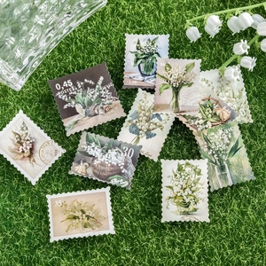 Autocollants timbres muguet rétro pour scrapbooking avec motifs floraux