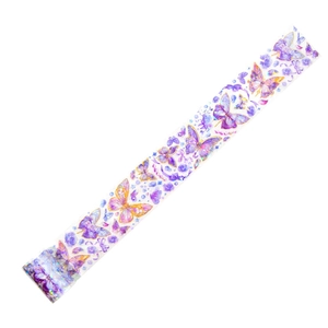 Ruban PET papillon violet de rêve avec dorure laser et motifs floraux pour le scrapbooking