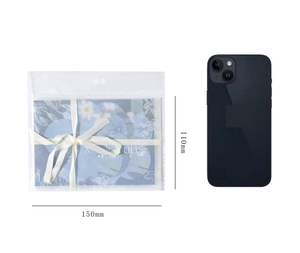 Σετ χαρτιού scrapbooking με λουλούδια 150x110mm με λευκό φιόγκο και κινητό για κλίμακα