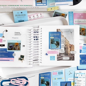PaperMore Korean style scrapbooking sticker set with UI elements and nature photos
