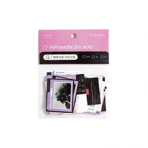 40-sheet set of semi-transparent PaperMore stickers with camera and film photography motifs