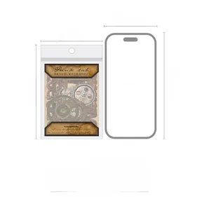 Retro hollow punk DIY scrapbook paper pack with 85x130mm size comparison to iPhone 14