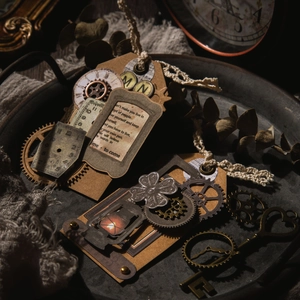 Punk Laboratory vintage cutout scrapbooking kit with gears keys and retro card tags