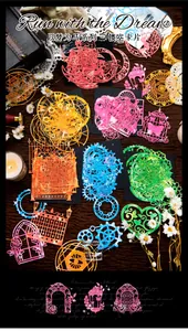 Detailed laser-cut paper scrapbooking cards with vintage motifs and intricate hollow patterns