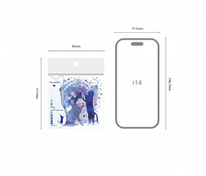 Space cat PET sticker set shown with an iPhone 14 outline for size reference comparison