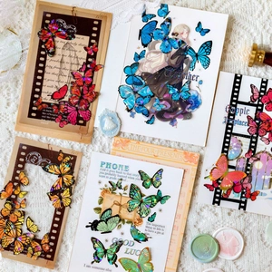 Dreamy Butterfly series 4-piece sticker set with laser gold foil for DIY journals