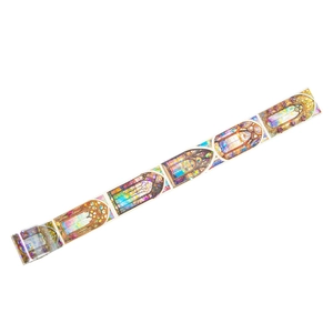 Ruban PET holographique laser avec motifs de vitraux vintage pour décoration de scrapbooking