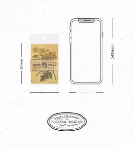 Confronto dimensioni tra carta decorativa floreale vintage e uno smartphone
