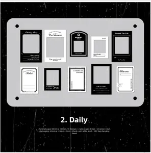 Flat lay display of vintage scrapbook material paper featuring retro film frames and stamps