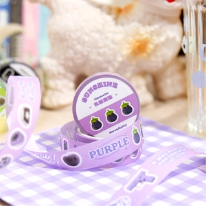 Twilight pattern purple decorative washi tape with cute cartoon motifs and slogans