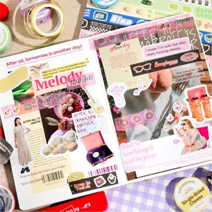 Twilight pattern aesthetic washi tape set and DIY journal stickers for creative scrapbooking