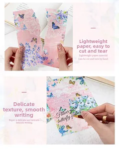 Detail of tearable floral and lace decorative scrapbooking paper for creative journaling