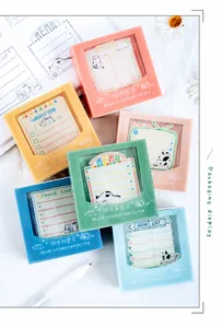 Collection of six colorful cat-themed planner stationery boxes for journaling and notes