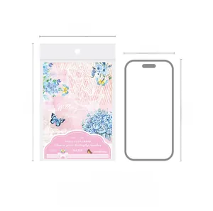 Floral lace scrapbook paper 110x170mm size guide compared with a smartphone