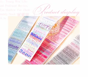 Autocollants PET transparents avec typographie anglaise pour décoration de journal