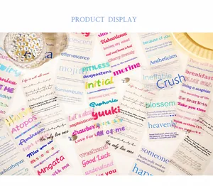 Détail des autocollants en PET aux tons pastels pour le scrapbooking et les loisirs