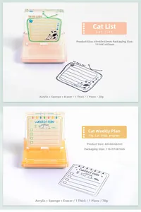 Cat theme clear stamp for planners showing weekly and checklist acrylic designs