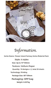 Pack de papier décoratif floral pour scrapbooking avec textures translucides et motifs