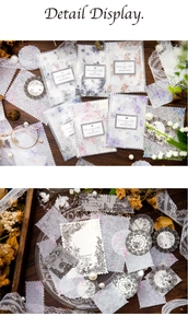 Détails des autocollants vintage à fleurs pour scrapbooking en matériau translucide