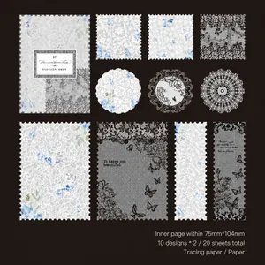 Détails de papier scrapbooking dentelle florale avec motifs de papillons évidés
