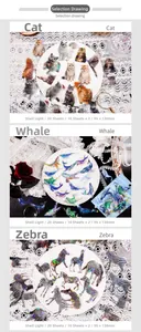 Macro detail of PET animal stickers featuring shell light finish and iridescent effects