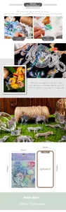 Iridescent PET stickers with nature motifs and 20pcs magic series detail display