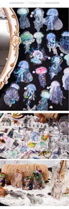 Iridescent PET stickers with laser butterfly and animal motifs for scrapbooking