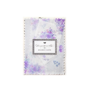 Papier décoratif scrapbooking série fantaisie florale avec roses violettes et bordures