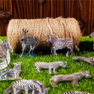 Holographic zebra PET stickers set for scrapbooking with iridescent laser finish effect