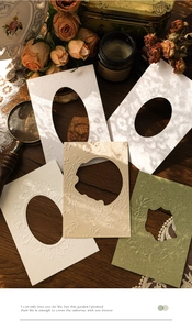 Detailed relief embossed hollow cardstock for scrapbooking with vintage floral patterns