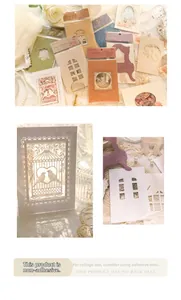 Detailed laser-cut hollow card designs with birdcages and floral motifs for journaling