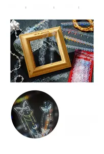 Detailed macro view of semi-transparent PET stickers with silver foil butterfly and lace patterns