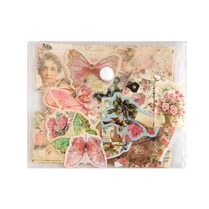 Set de 30 papeles vintage de mariposas y flores para manualidades y scrapbooking