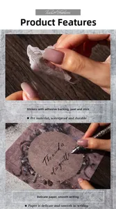 Macro shot of waterproof PET stickers with adhesive backing and writable surface texture