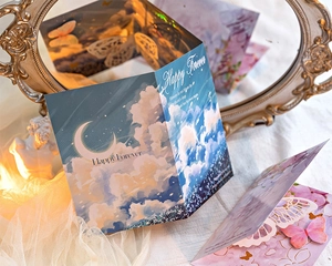 Detail of 3D hollow butterfly greeting card with gold stamping on white lace