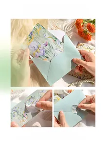 Detail of 3D butterfly greeting card with gold foil Thank You and matching envelope