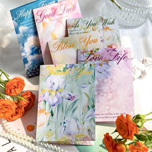 Floral watercolor greeting cards with gold foil hollow butterfly designs and envelopes