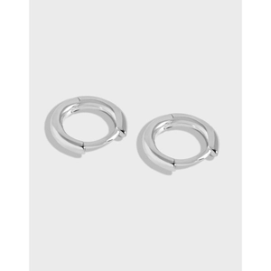 Boucles d'Oreilles Huggie en Argent Sterling 925 Minimalistes pour Femmes Boucles d'Oreilles Géométriques Polies Bijoux Chic