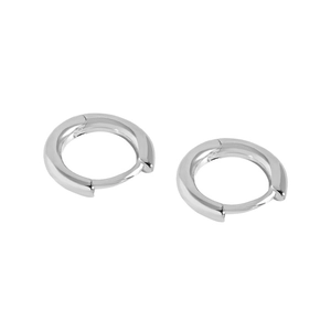 Boucles d'oreilles créoles S925 en argent sterling géométriques avec finition polie