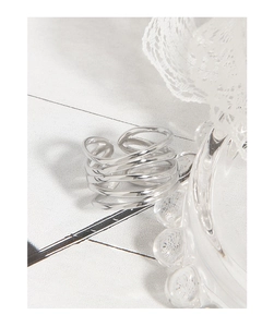 Detailed top view of a minimalist S925 silver multi-layer layered wrap adjustable open ring