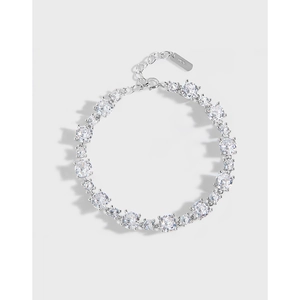S925 Sterling Silver Tennis Bracelet For Women Sparkling Zirconia Inlaid Luxury Niche Design Adjustable Jewelry Gift