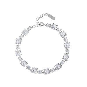 Elegant S925 sterling silver bracelet for women with sparkling round-cut cubic zirconia