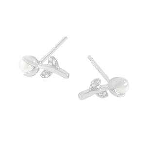Boucles d'oreilles tulipes en argent S925 avec perles blanches élégantes pour femme