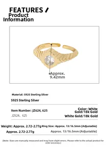 Detail view of S925 silver ring featuring geometric flower design and zircon inlay