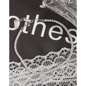 Sparkling S925 sterling silver tennis bracelet with cubic zirconia on black card